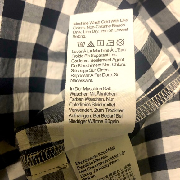 J.Crew Navy Blue & White Checkered Blouse-XS - Picture 6 of 6